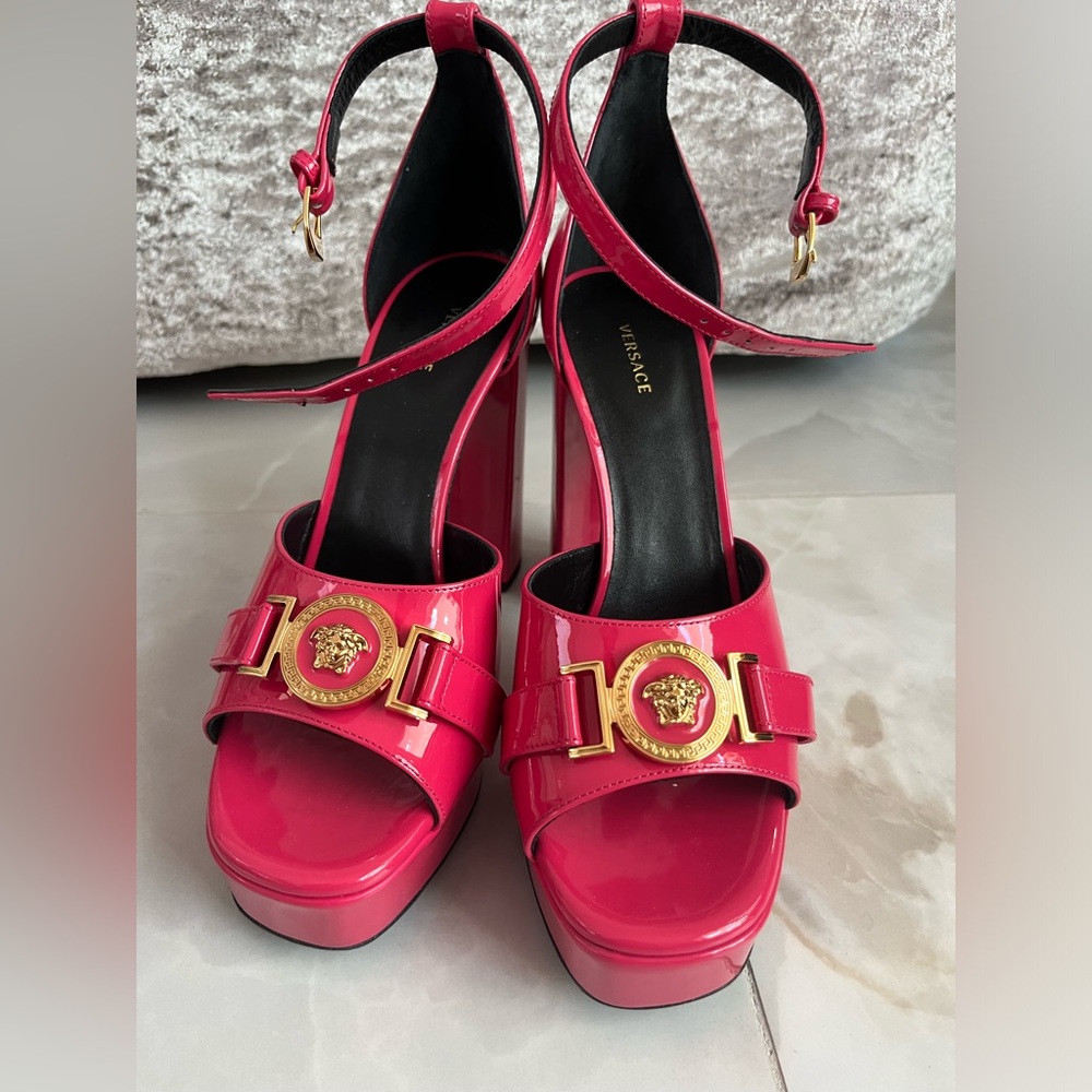 Versace patent leather heels